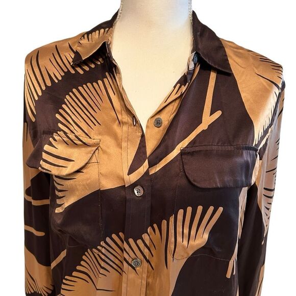 Equipment Leaf Button Down Shirt Size XS OVERSIZED - Picture 6 of 9